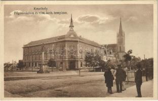 Keszthely, Főgimnázium és Római katolikus templom. Náday Ignác kiadása