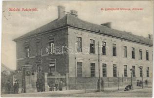 1917 Budapest XIII. Aréna út, 44. gyalogezred laktanya (Albrecht főherceg laktanya). Brahacsek J. kiadása