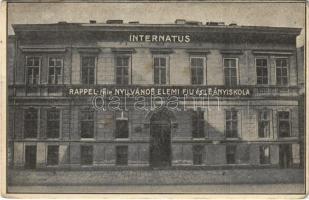 1923 Budapest VII. Rappel-féle nyilvános elemi fiú és leányiskola, internátus. Izabella utca 33. (kopott sarok / worn corner)