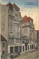 1931 Budapest II. Hotel Esplanade szálloda, a Lukács és a Császár fürdővel szemben, villamos. Zsigmond utca 38-40. Taussig 195.