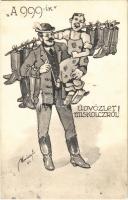 1912 Miskolc, A 999. miskolci csizmadia legendája magyar folklór. Grünwald Ignác kiadása s: Kovácsy E.