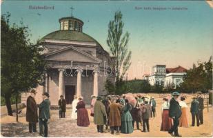 1912 Balatonfüred, Római katolikus templom, Jókai villa. Kurzweil Frigyes kiadása (EK)