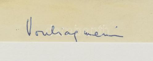 Jelzés nélkül: Vouliagmeni (görög strand). Akvarell, papír. Üvegezett keretben. 14x20 cm