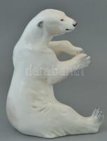 Nagy jegesmedve porcelán figura 22 cm Jelzés nélkül, hibátlan