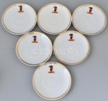6 db Omnia kávé reklámos retro mokkás porcelán csésze aljjal. Matricás, jelzett, hibátlan