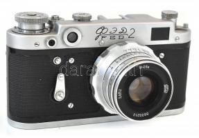 cca 1960 FED-2 szovjet fényképezőgép, 1:2,8/50 mm objektívvel, eredeti tokjában, jó állapotban / vin...
