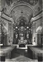 ~1970 Léka, Lockenhaus; Pfarrkirche 1656, Hochaltar, Gnadenbild: Mutter vom guten Rate / church interior