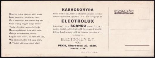 1927 A Kossuth-szobor leleplezési emléklapja, hátoldalon az Electrolux cég hazafias érzetű reklámver...