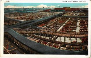 1929 Chicago, Union Stock Yards meatpacking district, hog butcher for the world. Chicago Worlds Fair 1933