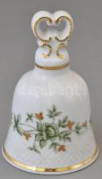 Hollóházi porcelán csengő- Kézzel festett, jelzett, hibátlan. 12 cm