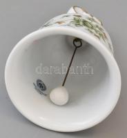 Hollóházi porcelán csengő- Kézzel festett, jelzett, hibátlan. 12 cm