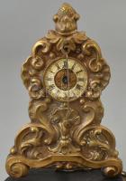 XIX. század. Zappler / Capler óra búra alatt, kézzel készült díszítéssel, felhúzókulcssal, nem működ...