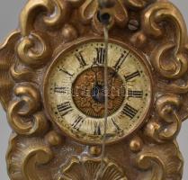 XIX. század. Zappler / Capler óra búra alatt, kézzel készült díszítéssel, felhúzókulcssal, nem működ...