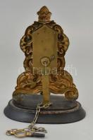 XIX. század. Zappler / Capler óra búra alatt, kézzel készült díszítéssel, felhúzókulcssal, nem működ...