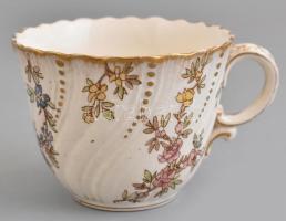 Sarreguemines Louis XV mokkás csésze. Jelzés nélkül. Kopott, apró csorba. m: 5 cm, d: 6cm