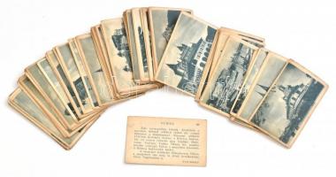 cca 1930 76 db várost ábrázoló és bemutató cigarettakártya, közte több elcsatolt város