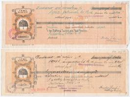 1933-1942. 4db klf kitöltetlen váltó bélyegzésekkel, okmánybélyegekkel T:III