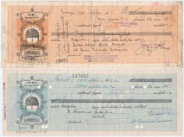 1933-1942. 4db klf kitöltetlen váltó bélyegzésekkel, okmánybélyegekkel T:III