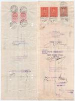 1933-1942. 4db klf kitöltetlen váltó bélyegzésekkel, okmánybélyegekkel T:III