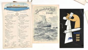 17 db régi étlap, közte több litho is