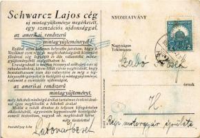 1931 Schwarcz Lajos cég rekláma. Amerikai rendszerű szövetmintagyűjtemény nálam látható! / Hungarian...