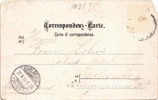 1891 (Vorläufer!!!) Trieste, Trst; Piazza della Borsa, Veduta dal Castello / Börsen-Platz, Triest vo...