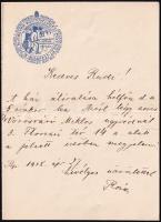 1918 Bp., Alföldi Magyar Közművelődési Egyesület fejléces levélpapírjára írt levél