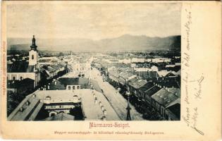 1904 Máramarossziget, Sighetu Marmatiei; Fő utca. Magyar automatagyár- és kölcsönző részvénytársaság. Divald / main street