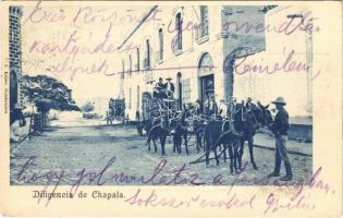 1906 Chapala, Diligencia / horse-drawn carriage (glue marks)