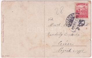 1919 Üdvözlet a Mikulástól! Magyar Rotophot Társaság No. 6734/2. / Christmas greeting art postcard w...