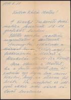 1971 Szekeres Emil (1934-) festőművész saját kézzel írt levele Kádár György festőművésznek