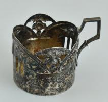 Ezüst (Ag) teás pohár tartó: Jelzett. 67g m: 7 cm