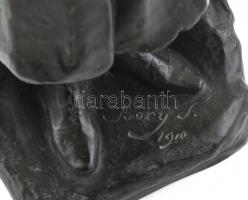 Bory Jenő (1879-1959) - Kézimunkázó lány 1910.
Patinázott kerámia. Talapzaton jelezve: Bory J. 1910...