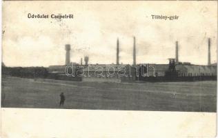 1908 Budapest XXI. Csepel, Tölténygyár. Pauncz Ernő kiadása (EK)
