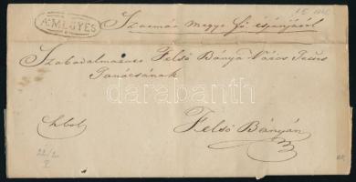 1845 Hivatalos levél / Official cover A:MEGYES