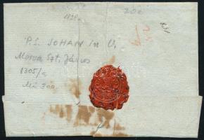 1828 Portós levél / Unpaid cover "P:S:Johan in U"