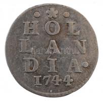 Hollandia 1744. 2S Ag T:2- Netherlands 1744. 2 Stuivers Ag C:VF Krause KM# 48