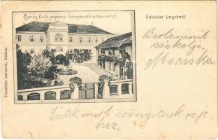 1903 Ungvár, Uzshorod, Uzhhorod, Uzhorod; Görögkatolikus papárva leánynevelő és tanintézet. Feuerlicht Testvérek kiadása / Greek Catholic boarding school for girls (felületi sérülés / surface damage)