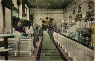 1912 Budapest VII. Amerikai Buffet kiszolgáló terme, belső. Király utca 67 és Hársfa utca sarkán