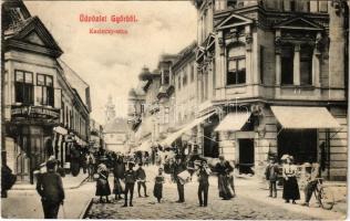 1910 Győr, Kazinczy utca, Első Győri Gőzerővel Berendezett selyem és kelme műfestészeti és vegyészeti tisztító intézet, üzletek. Berecz Viktor