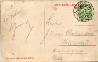 1910 Győr, Kazinczy utca, Első Győri Gőzerővel Berendezett selyem és kelme műfestészeti és vegyészet...