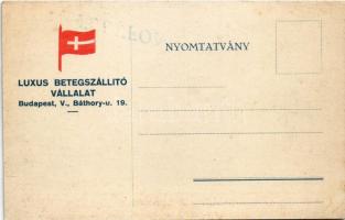 Budapest V. Luxus Betegszállító Vállalat autója, reklám. Báthory utca 19