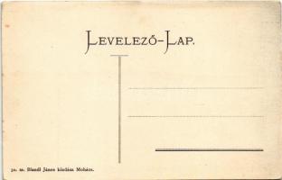 Mohács, Gróf Zichy Gyula pécsi püspök Gaisz János üzleténél bérmál 1906 május hó. Blandl János kiadá...