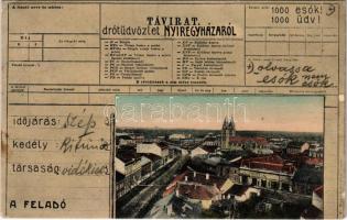 1909 Nyíregyháza. Távirat drótüdvözlet montázs, Deutsch M. kiadása