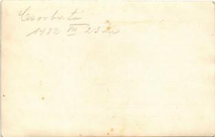 1932 Tátra, Magas-Tátra, Vysoké Tatry; Csorba-tó fogaskerekű vasútállomás, vonat vendégekkel / Strbs...