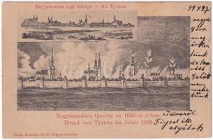 1899 Nagyszombat, Tyrnau, Trnava; régi látkép, tűzvész 1666-ban. Horovitz Adolf kiadása / Alt Tyrnau, Brand von Tyrnau im Jahre 1666 / the great fire in 1666 (EK)