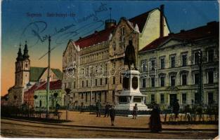 1914 Sopron, Széchenyi tér és szobor, Ev. Lyceum (Rb)