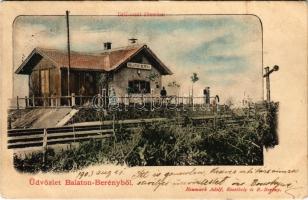 1903 Balatonberény, Déli vasútállomás. Neumark Adolf kiadása (EK)