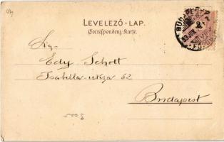 1899 (Vorläufer) Budapest VIII. Kálvin tér, fiáker. Bruchsteiner és fia 14187. litho