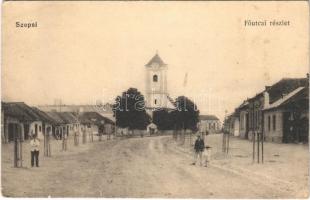 Szepsi, Abaújszepsi, Moldava nad Bodvou; Fő utca, templom. Fodor Sándor kiadása / main street, church (fa)